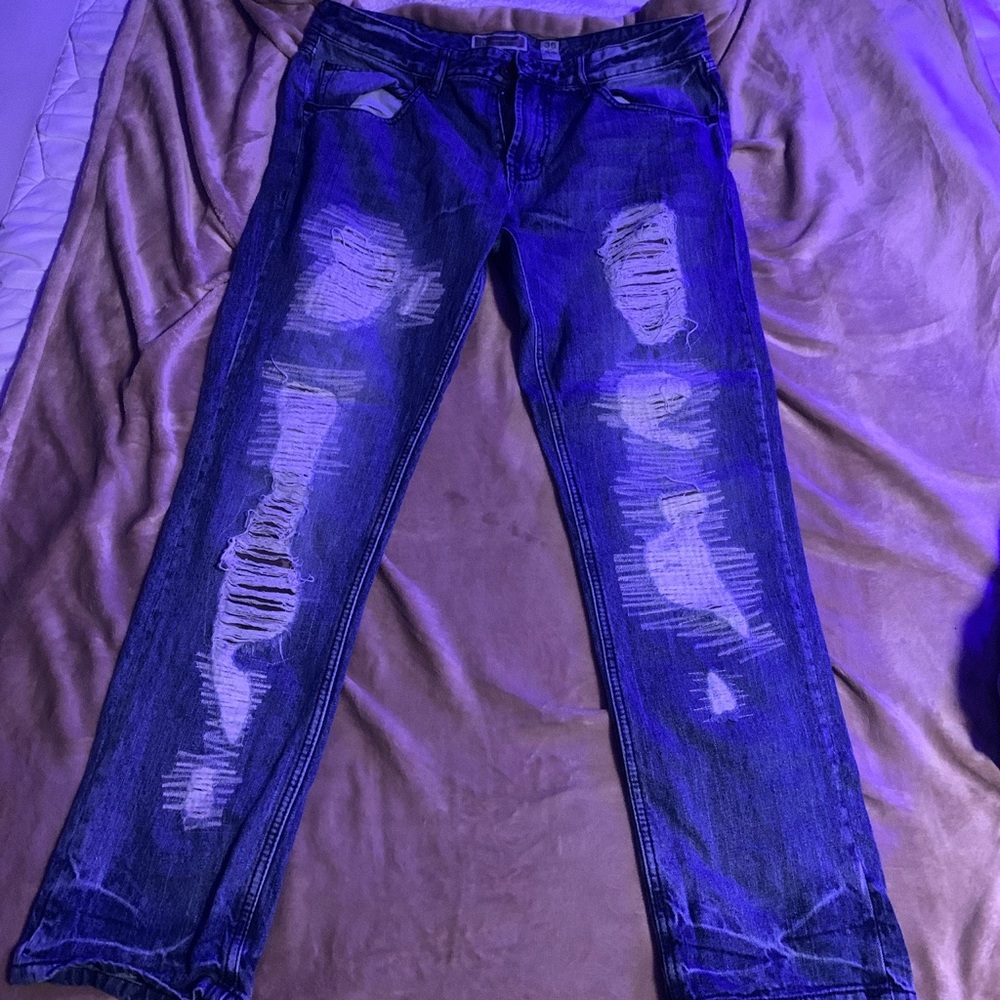 Dark Blue mean Skinny jeans with camo